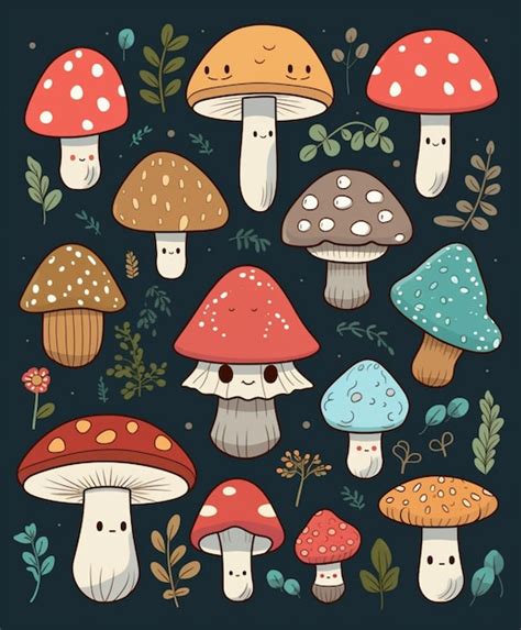 Premium AI Image A Drawing Of Mushrooms With The Words Mushroom On