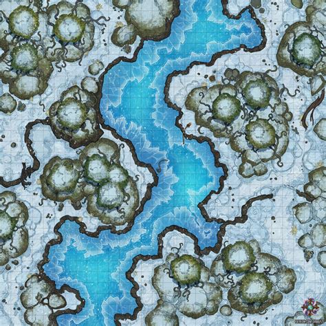 Oc Art Frozen Forest Battle Map 30x30 Rdnd