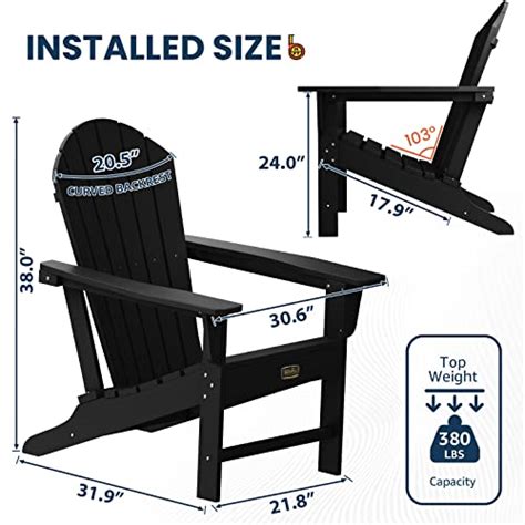 Serwall Adirondack Chair Adult Size Weather Resistant For Patio Deck