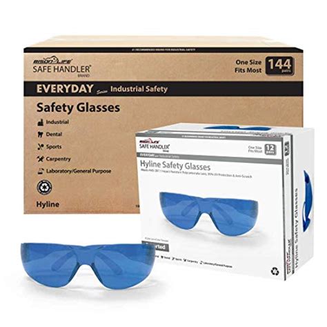 Safe Handler Hyline Safety Glasses Full Color Ansi Z871 Impact Resistant Unbreakable Lens