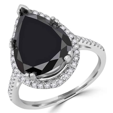 Black Diamond Halo Ring | Bijoux Majesty