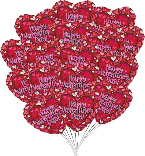 Pmu Heart Shaped Happy Valentines Day Balloons 18 Inch Mylar