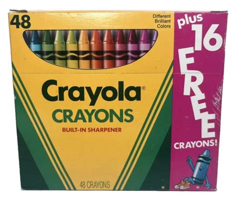 VINTAGE BINNEY Smith Crayola Crayons 48 Pack Box Sharpener Bonus 16