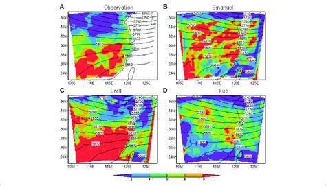 Spatial Distributions Of Precipitation Unit Mm Day And 500 HPa