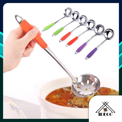 IDECO Stainless Steel Hotpot Ladle Hot Pot Strainer Scoops Hotpot Soup Ladle Slotted Spoon