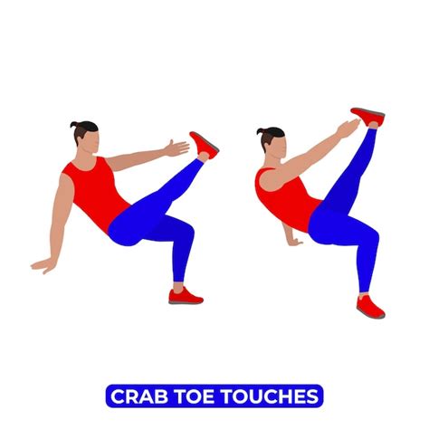 Premium Vector Vector Man Doing Crab Toe Touches Bodyweight Fitness