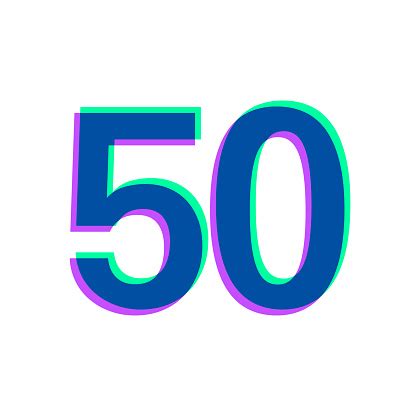 angka lima puluh ikon  hamparan dua warna  latar