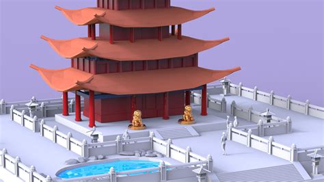 Buddhist Temple (Low Poly) 3D Model $39 - .obj .fbx .c4d .max - Free3D