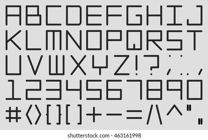 English Alphabet Digital Font Stock Vector (Royalty Free) 463161998 ...