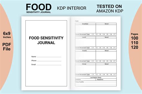 Food Sensitivity Journal, KDP Interior Graphic by AS Ashik · Creative ...