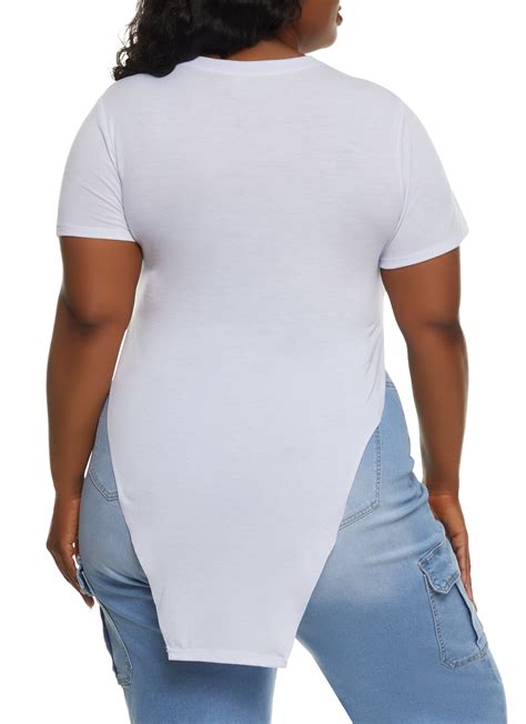 Plus Size Blessed Graffiti Hanky Hem Graphic Tee