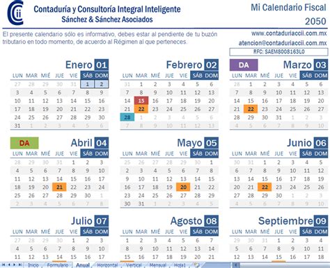 Manual Calendario Fiscal By Ccii Contadur A Ccii