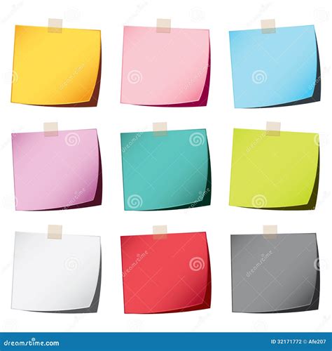 Color paper note stock vector. Illustration of blank - 32171772