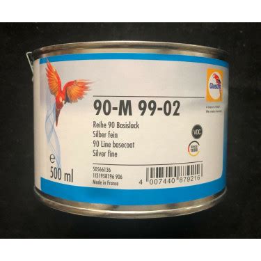 Glasurit 90 M 99 02 Metallic Wassermischlack Silber Fein