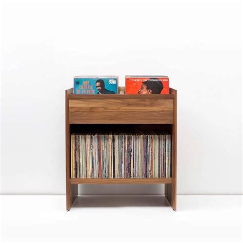 Unison Vinyl Record Storage Cabinet In Solid Natural Walnut For Sale At