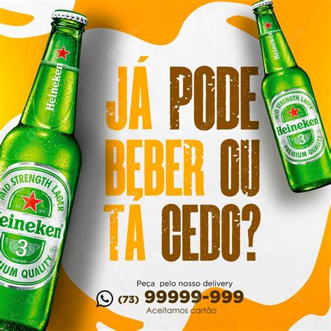 Já Pode Beber Ou Ta Cedo Cerveja Social Media PSD Editável download