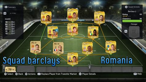 FIFA 15 Ultimate Team Squad Barclays ROMANIA YouTube