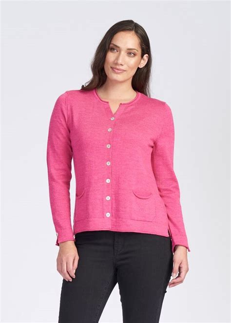 merino-shell-button-pocket-cardigan-fuschia-4 | Ecowool