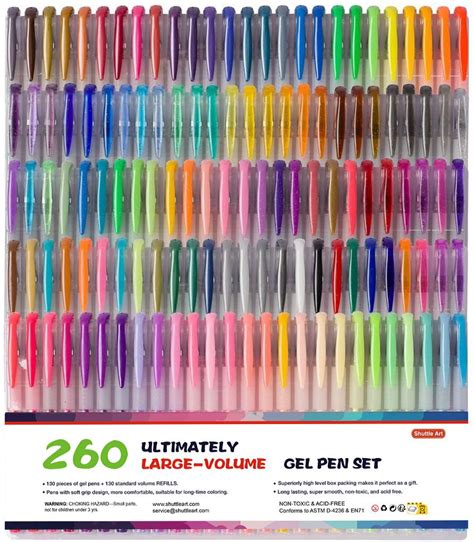 Buy Shuttle Art 260 Pack Gel Pens Set 130 Colors With 130 Refills For