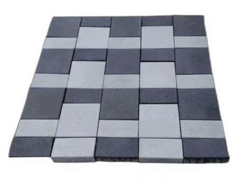 Grey And Black Concrete Interlocking Paver Blocks For Flooring