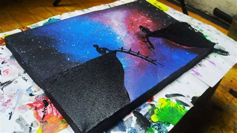 Cara Melukis Langit Malam Dan Bintang Milky Way Acrylic Painting