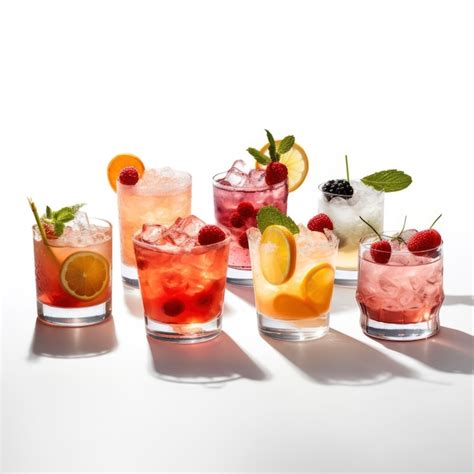 Premium AI Image | Set of fruit cocktails