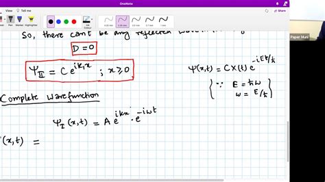 Quantum Mechanics Lec Step Potential In D Probability Current