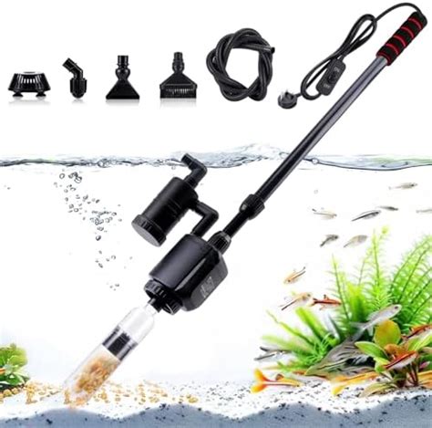 AQQA Aquarium Gravel Cleaner,6 in 1 Fish Tank Vacuum Gravel Cleaner,20W ...