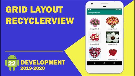 Android Tutorial 22 How Create Grid Layout Recyclerview Images And Text Recyclerview Youtube