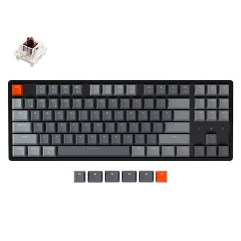 Tastatura Mecanica Gaming Keychron K Aluminum Hot Swappable TKL Gateron Optical Brown Switch
