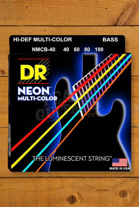 Dr Hi Def Neon Coated Nickel Plated Steel Coloured Bass Strings Long Scale 40 100