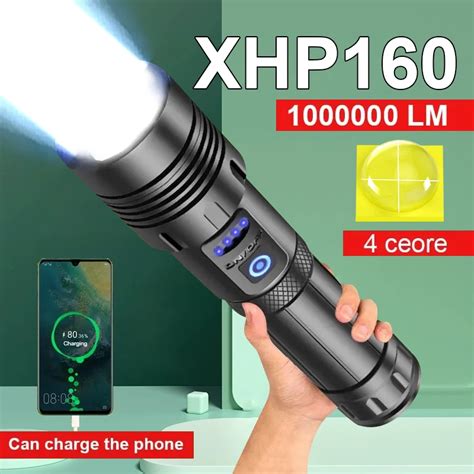 Super XHP160 Powerful Led Flashlight High Power Waterproof Torch Light