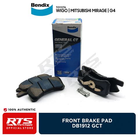 Bendix Front Brake Pad For Toyota Wigo E Manual 2014 2016 DB1912 GCT