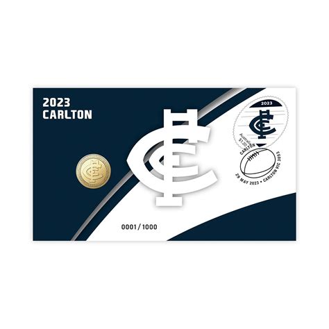 2023 Afl Carlton Postal Numismatic Cover Afl Collectable Coins