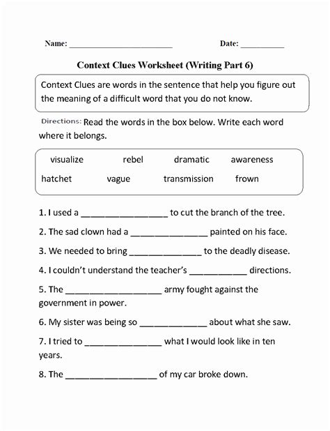 Context Clues Worksheets Second Grade Fresh 18 Best Of Context Clues