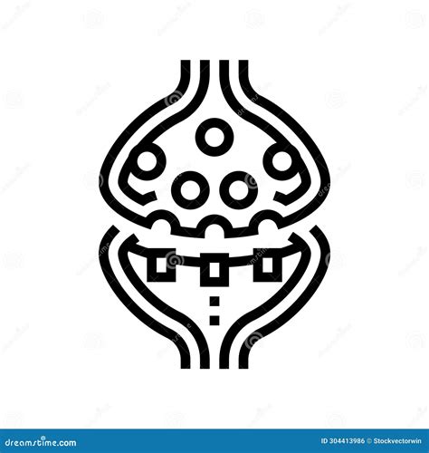 Synaptic Transmission Neuroscience Neurology Line Icon Vector