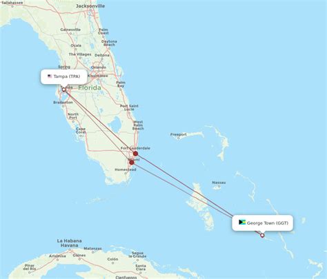 All Flight Routes From Tampa To George Town Tpa To Ggt Flight Routes