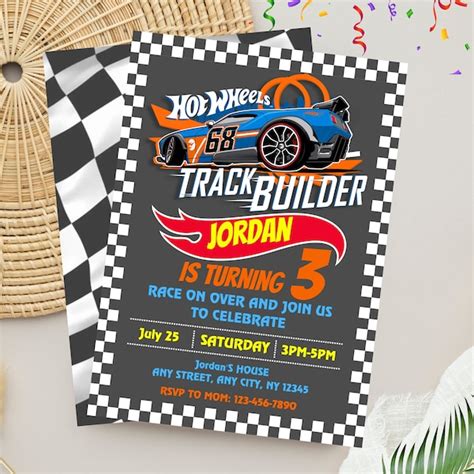 Hot Wheels Birthday Invitation Etsy