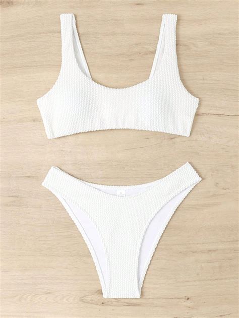 New Sexy Backless Twisted Small Breasts Gathered Beach Vacation Split Bikini Swimsuit Solid