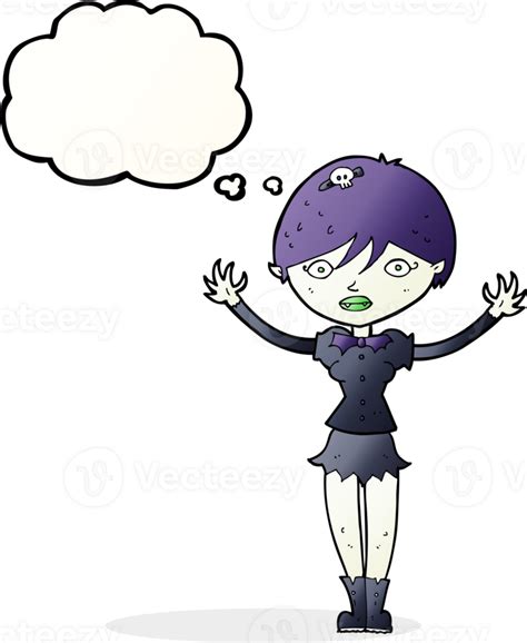 Cartoon Vampire Girl With Thought Bubble 45245053 Png