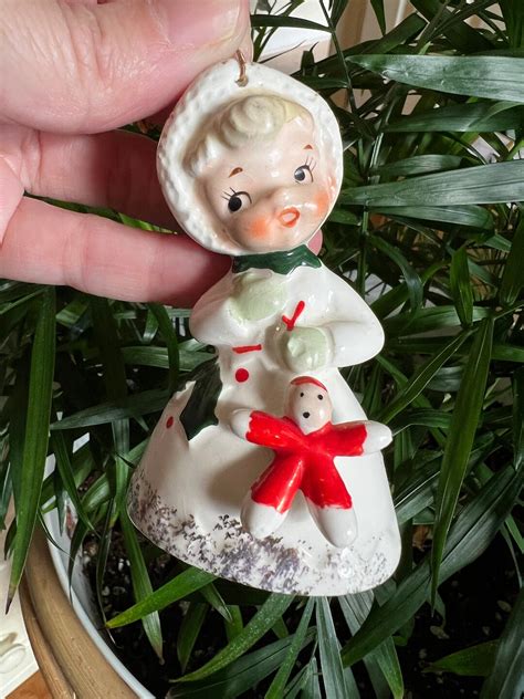 Vintage Napco Ceramic Christmas Angel Bell Etsy