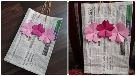 How To Make Paper Bag With Newspaper Diy Carry Bag Newspaper Bag