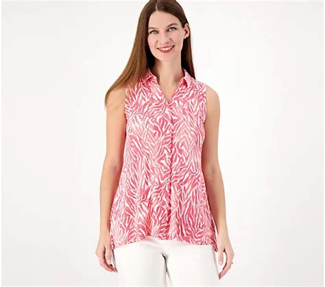 As Is Susan Graver Printed Liquid Knit Sleeveless Regular Tunic