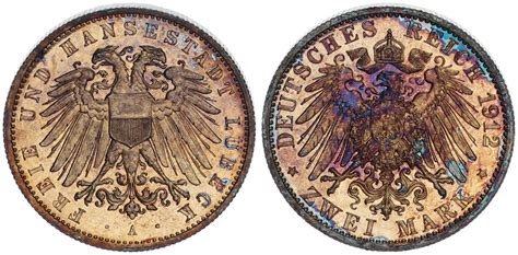 Deutsches Kaiserreich Lübeck 2 Mark 1912 A Hansestadt 2 Reichsmark