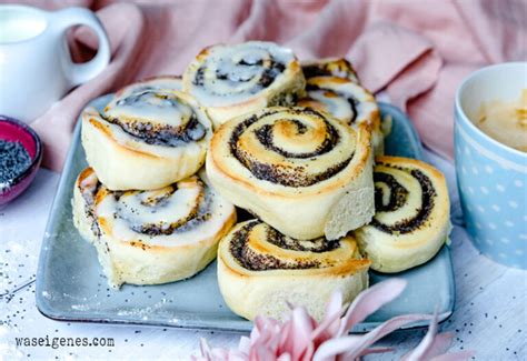 Mohnschnecken Mit Vanillepudding Butterweiche Hefeschnecken