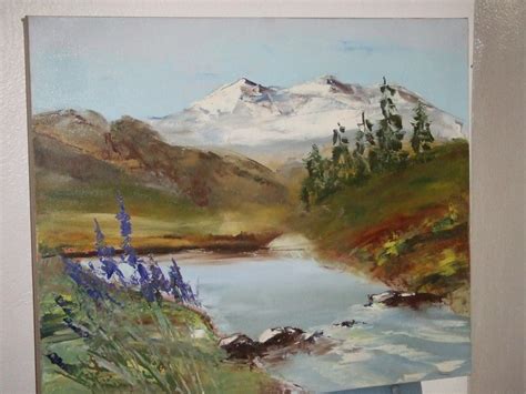 Peinture Paysage De Lac Et Montagnes