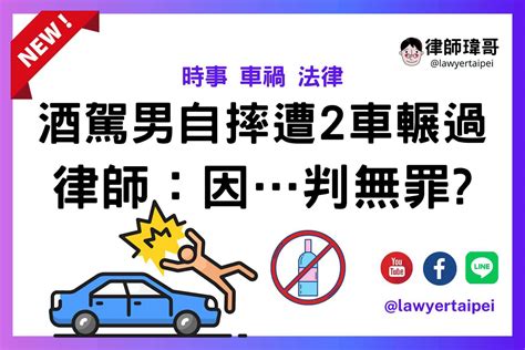 【車禍法律】新聞｜酒駕男自摔「遭2車輾過」「家屬怒求償」1理由判無罪