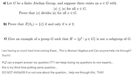 Solved A Let G Be A Finite Abelian Group And Suppose There Chegg