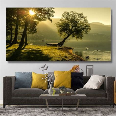 SELFLESSLY ART Natural Landscape Poster Sky Sea Sunrise Painting ...