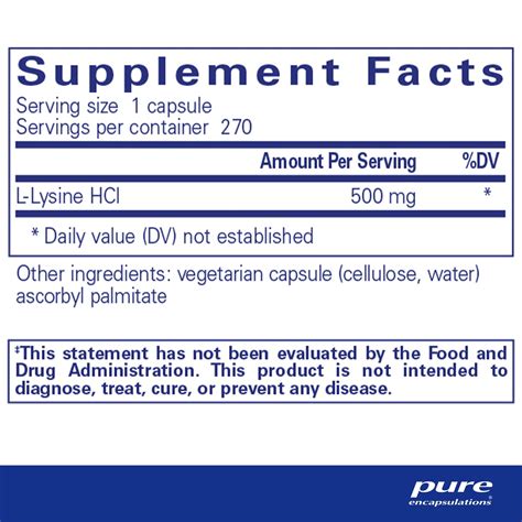 Pure Encapsulations L-Lysine – Riverside Village Pharmacy